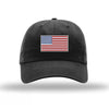 American Flag Unstructured Hat - BLACK