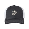 Eagle Globe And Anchor Structured Trucker- Silver Logo - BLACK/WHITE