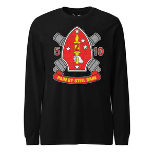5th Battalion 10th Marines Long Sleeve T-Shirt in Black - USMC unit apparel