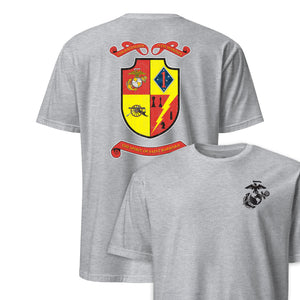 5th Battalion 11th Marines Back Print T-Shirt in Grey - USMC unit tee