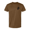 Eagle Globe and Anchor Left Chest Performance T-Shirt - COYOTE BROWN