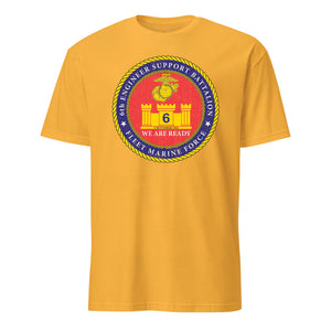 6th Engineer Support Battalion T-Shirt in Gold - USMC unit tee