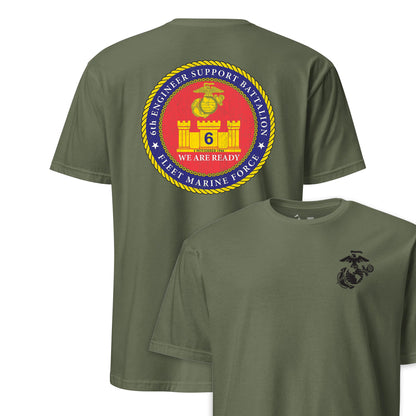 6th Engineer Support Battalion Back Print T-Shirt