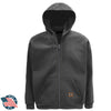 Essex & Orange Premium Men's Cotton Polyester Full Zip Hooded Sweatshirt - CHARCOAL