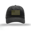 American Flag Unstructured Hat - Black w/ OD Green - BLACK