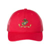 USMC Flag Structured Trucker - RED/RED