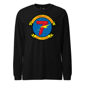 7th Communications Battalion Long Sleeve T-Shirt in Black - USMC unit apparel