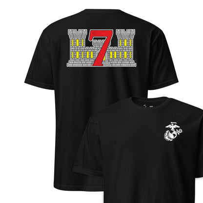7th Engineer Support Battalion Back Print T-Shirt