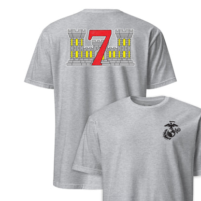 7th Engineer Support Battalion Back Print T-Shirt