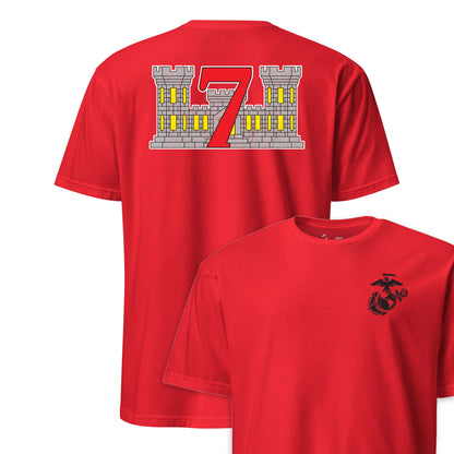 7th Engineer Support Battalion Back Print T-Shirt