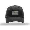 American Flag Unstructured Hat - Black w/ Silver - BLACK