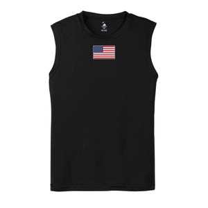 American Flag Sleeveless Performance Shirt - USMC patriotic apparel