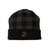 Eagle Globe & Anchor Plaid Cuffed Watch cap - BLACK DARK GREY