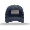 American Flag Unstructured Hat - Navy w/ Silver - NAVY
