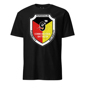 9th Communications Battalion T-Shirt in Black - USMC unit tee
