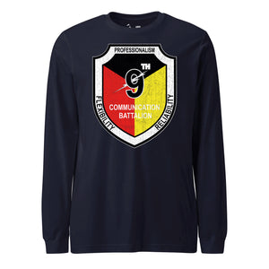 9th Communications Battalion Long Sleeve T-Shirt in Navy - USMC unit apparel