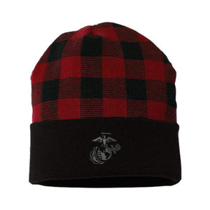 Eagle Globe & Anchor Plaid Cuffed Watch cap