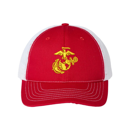 Eagle Globe and Anchor Structured Trucker- Gold Logo