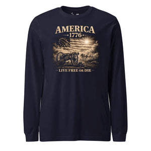 America 1776 Live Free or Die Long Sleeve T-Shirt