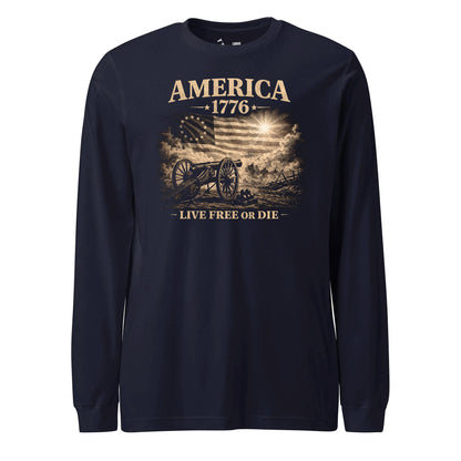 America 1776 Live Free or Die Long Sleeve T-Shirt