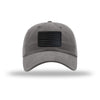American Flag Blackout PVC Patch Unstructured Dad Hat - GREY