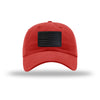 American Flag Blackout PVC Patch Unstructured Dad Hat - RED