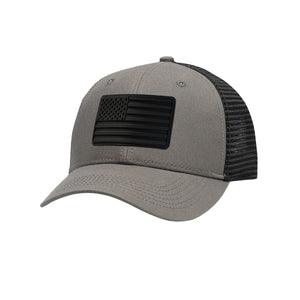American Flag Blackout PVC Patch Structured Trucker Hat