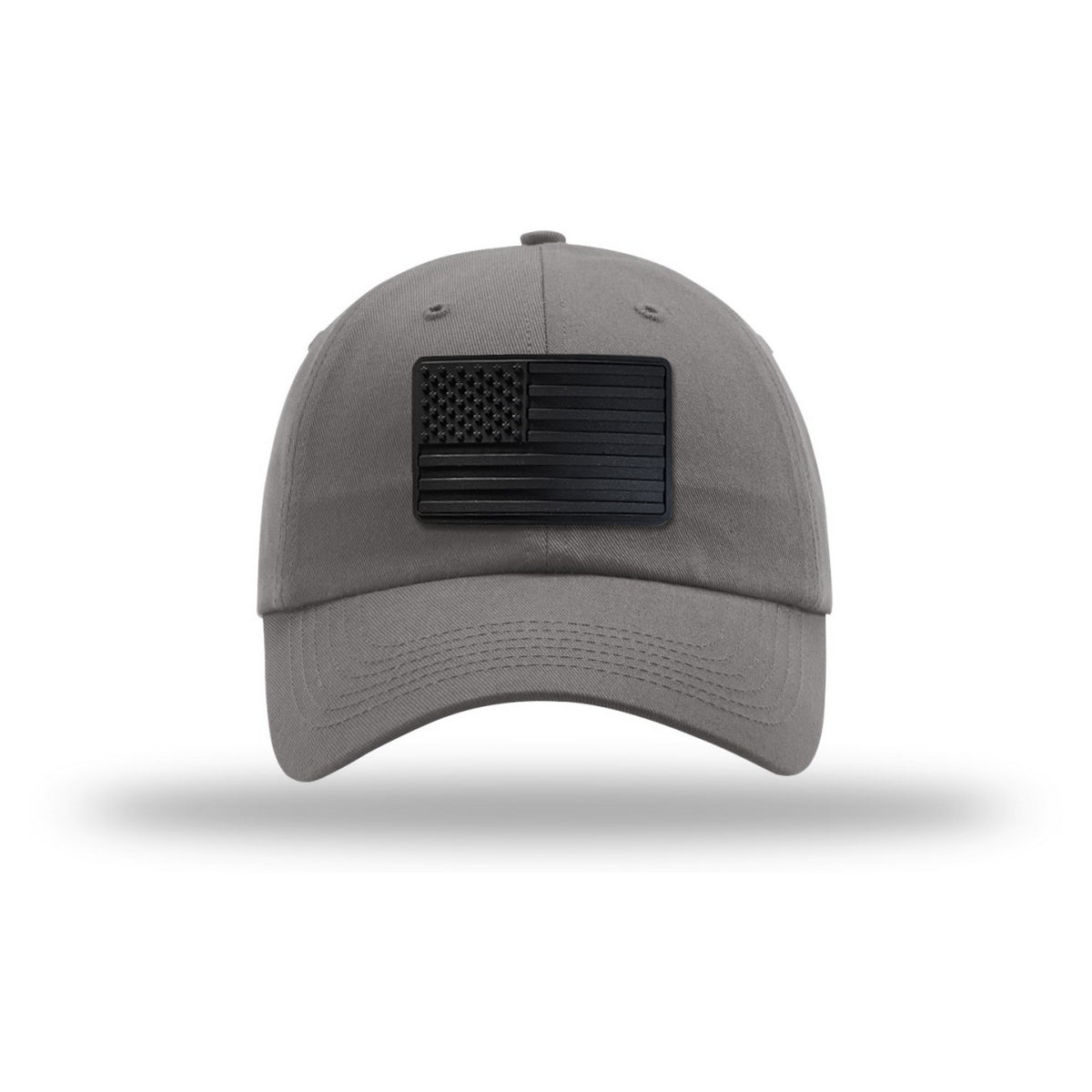 American Flag Blackout PVC Patch Structured Hat