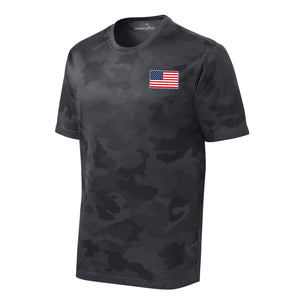 Camohex American Flag Performance T-Shirt in Grey - patriotic USMC tee