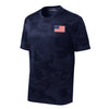 Camohex American Flag Left Chest Performance T-Shirt - CAMOHEX NAVY