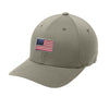 American Flag Flex Patch Flexfit Structured Hat - GREY
