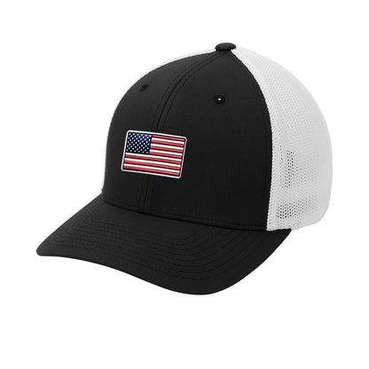 American Flag Flex Patch Flexfit Structured Trucker