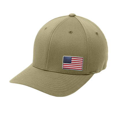 Offset American Flag Flex Patch Flexfit Structured Hat