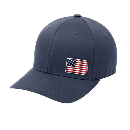 Offset American Flag Flex Patch Flexfit Structured Hat