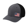 Offset American Flag Flex Patch Flexfit Structured Trucker - GRAPHITE/BLACK