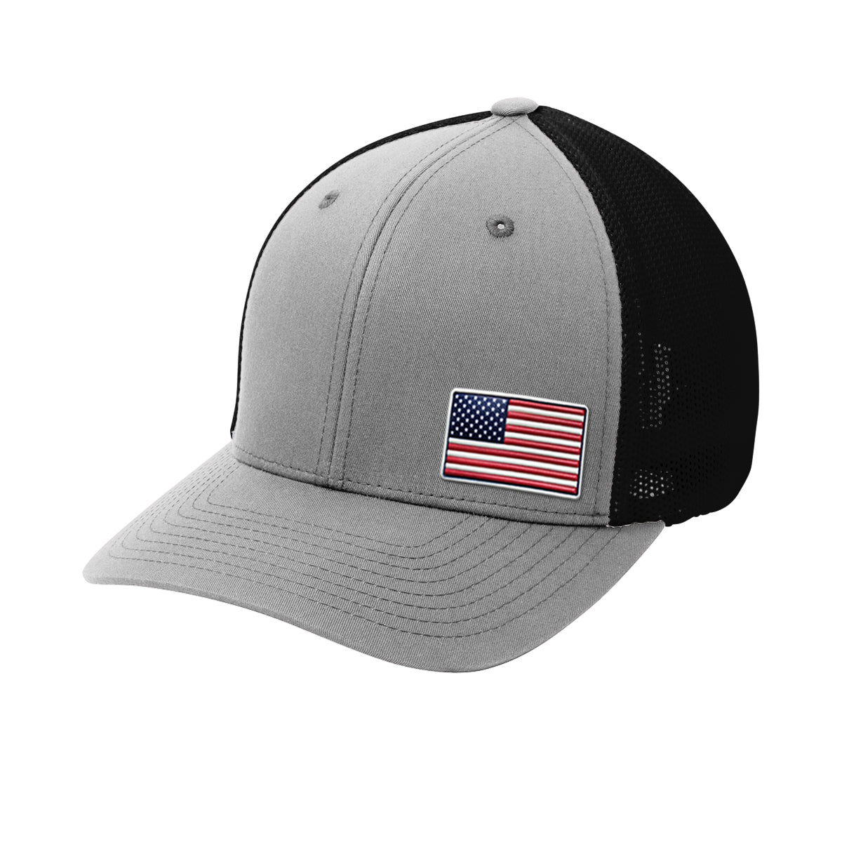 FlexFit Offset American Flag Flex Patch Structured Trucker