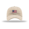 American Flag Flex Patch Unstructured Dad Hat - STONE