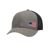 Offset American Flag Flex Patch Structured Trucker Hat - CHARCOAL/BLACK