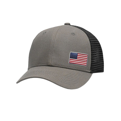 Offset American Flag Flex Patch Structured Trucker Hat