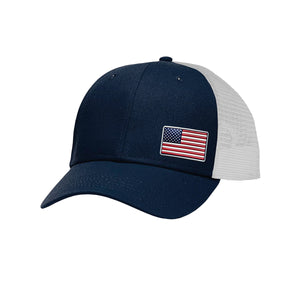 Offset American Flag Flex Patch Structured Trucker Hat