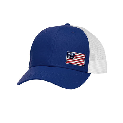 Offset American Flag Flex Patch Structured Trucker Hat