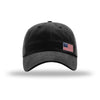 Offset American Flag Flex Patch Unstructured Dad Hat - BLACK