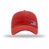 Offset American Flag Flex Patch Unstructured Dad Hat - RED