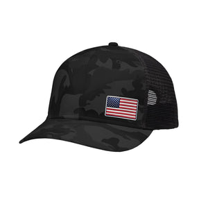 Offset American Flag Flex Patch Structured Trucker Hat