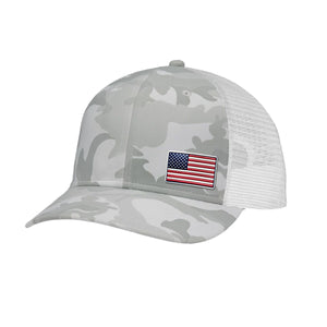 Offset American Flag Flex Patch Structured Trucker Hat