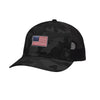 American Flag Flex Patch Structured Trucker Hat - BLACK CAMO/BLACK