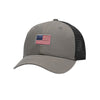 American Flag Flex Patch Structured Trucker Hat - CHARCOAL/BLACK