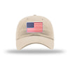 American Flag PVC Patch Unstructured Dad Hat - STONE