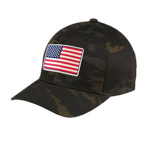 American Flag PVC Patch Flexfit Structured Hat