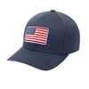 American Flag PVC Patch Flexfit Structured Hat - NAVY